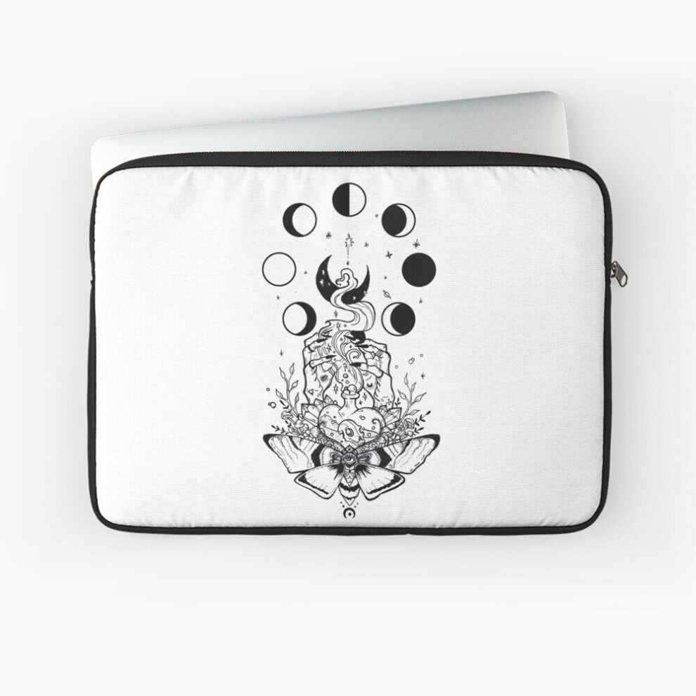 Laptop Sleeve Witchy Vibes (Black White) 10 12 13 15 17 Inch Case Notebook Tablet Carrying Bag Cover White,Black 7802738442779