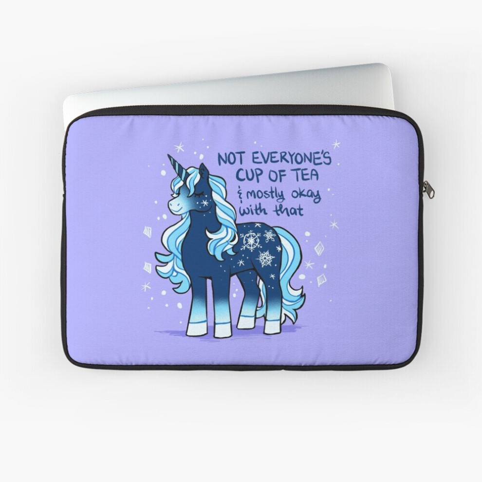 Laptop Sleeve "Not Everyone's Cup Of Tea" Snowflake Unicorn 10 12 13 15 17 Inch Case Notebook Tablet Carrying Bag Cover 7802738432305