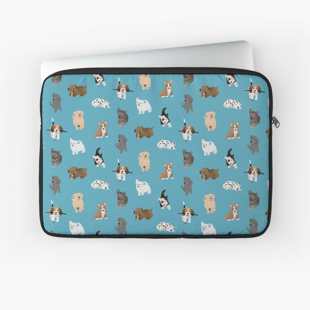 Laptop Sleeve Puppies (Blue) 10 12 13 15 17 Inch Case Notebook Tablet Carrying Bag Cover Blue 7802738428919