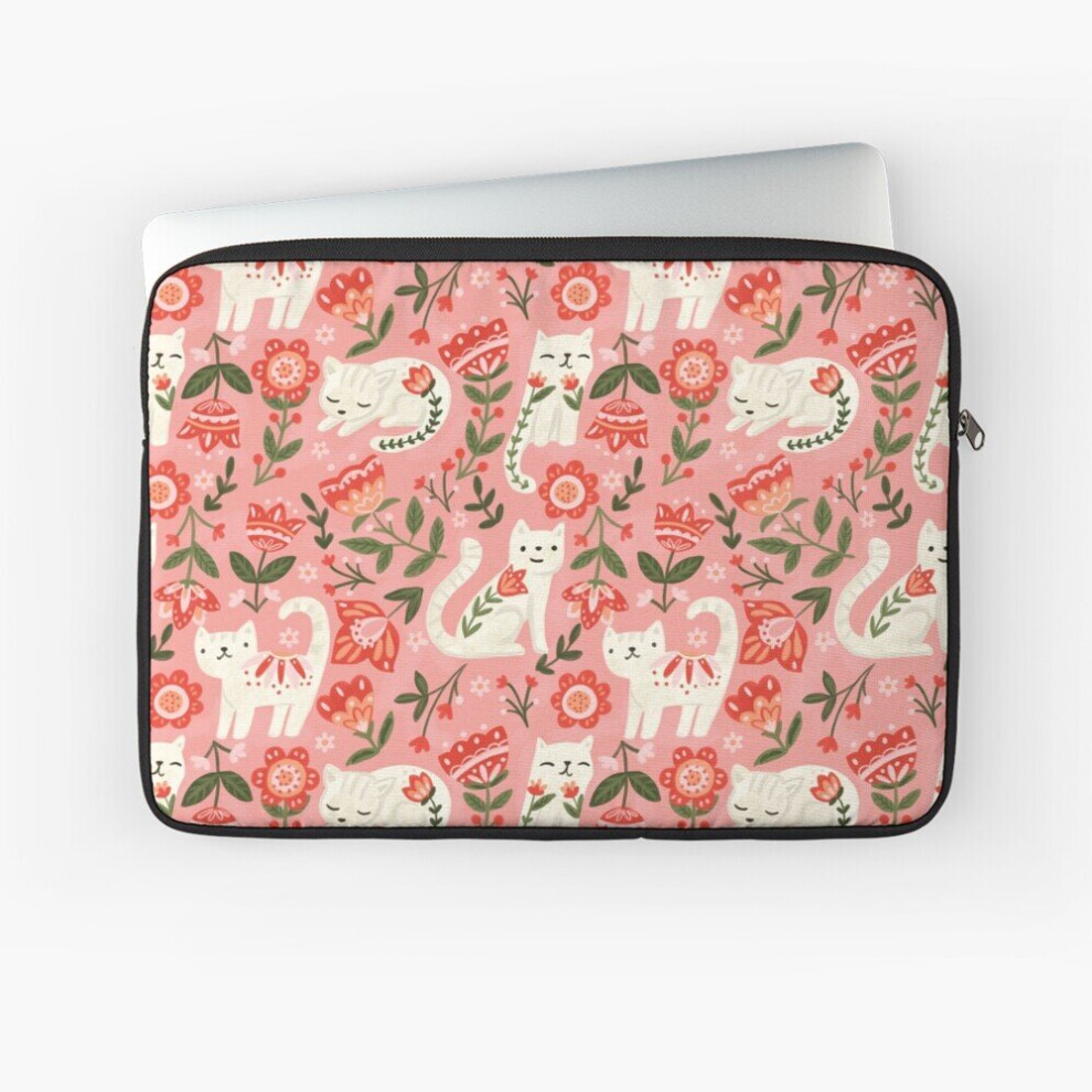 Laptop Sleeve Folk Cat Pattern 10 12 13 15 17 Inch Case Notebook Tablet Carrying Bag Cover 7802738443288