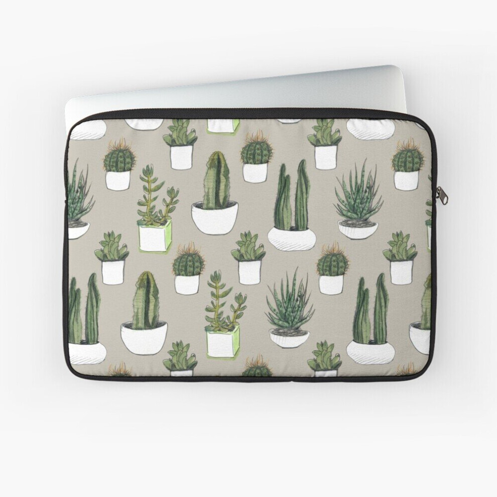 Laptop Sleeve Watercolour Cacti Succulents - Beige 10 12 13 15 17 Inch Case Notebook Tablet Carrying Bag Cover Cream 7802738427080