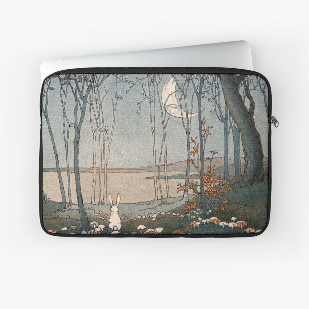 Laptop Sleeve Bunny And The New Moon - Shirley Kite 10 12 13 15 17 Inch Case Notebook Tablet Carrying Bag Cover 7802738448368