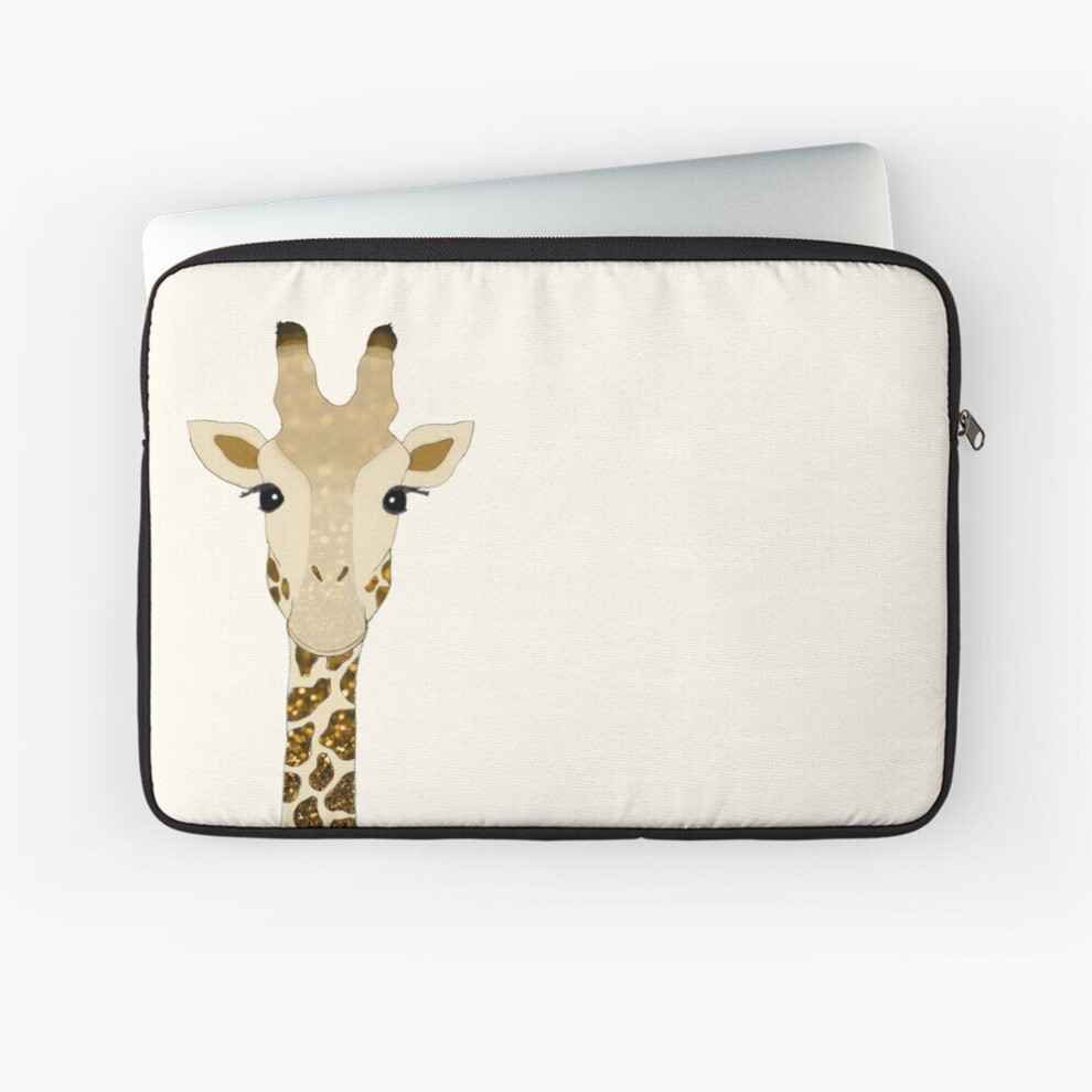 Laptop Sleeve Glitter Giraffe 10 12 13 15 17 Inch Case Notebook Tablet Carrying Bag Cover Golden 7802738458602