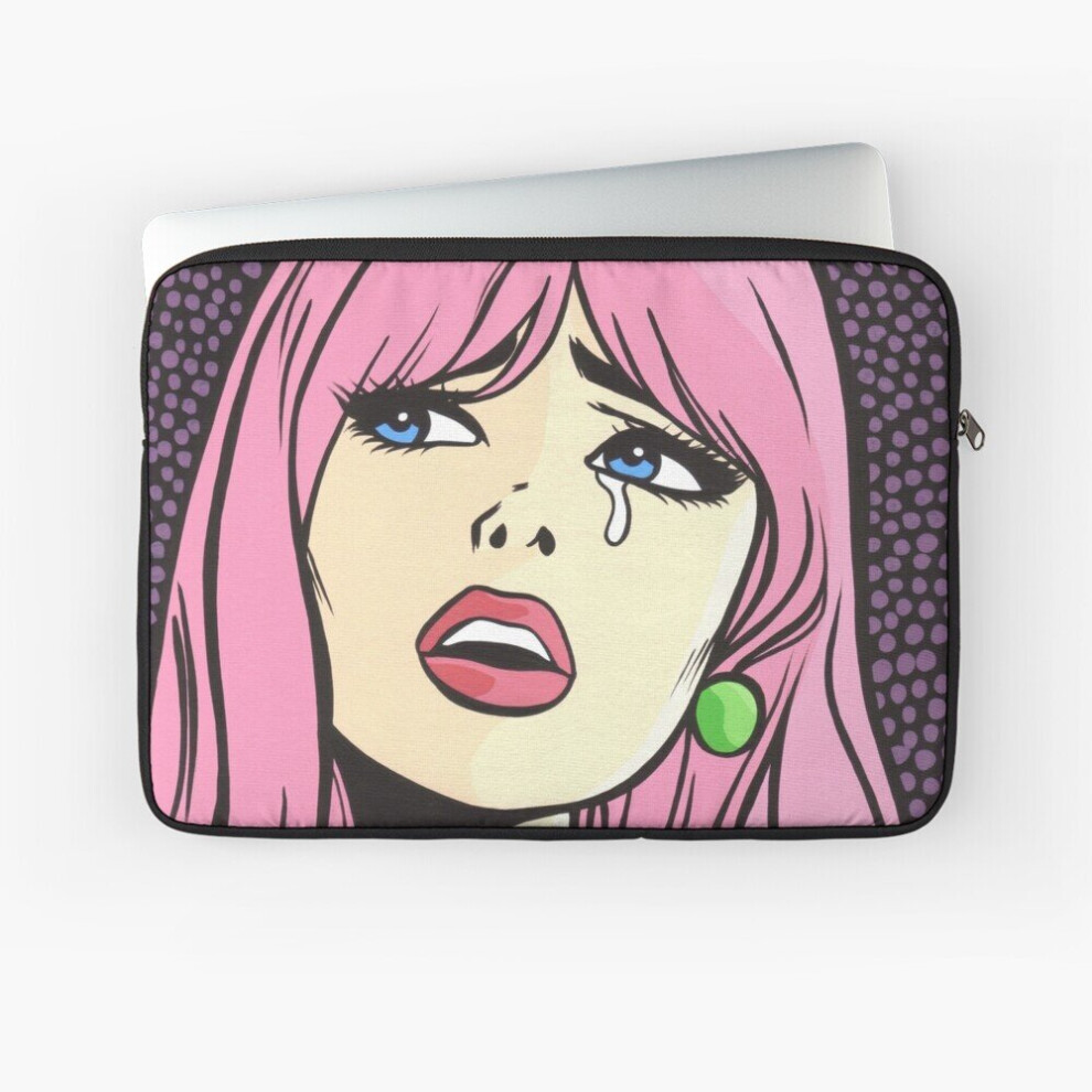 Laptop Sleeve Pop Art Crying Comic Girl 10 12 13 15 17 Inch Case Notebook Tablet Carrying Bag Cover Pink 7802738422801