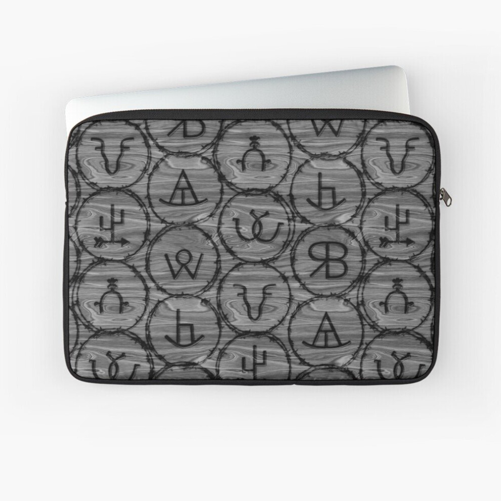 Laptop Sleeve Cattle Brands On Wood Grain 10 12 13 15 17 Inch Case Notebook Tablet Carrying Bag Cover Black 7802738504545