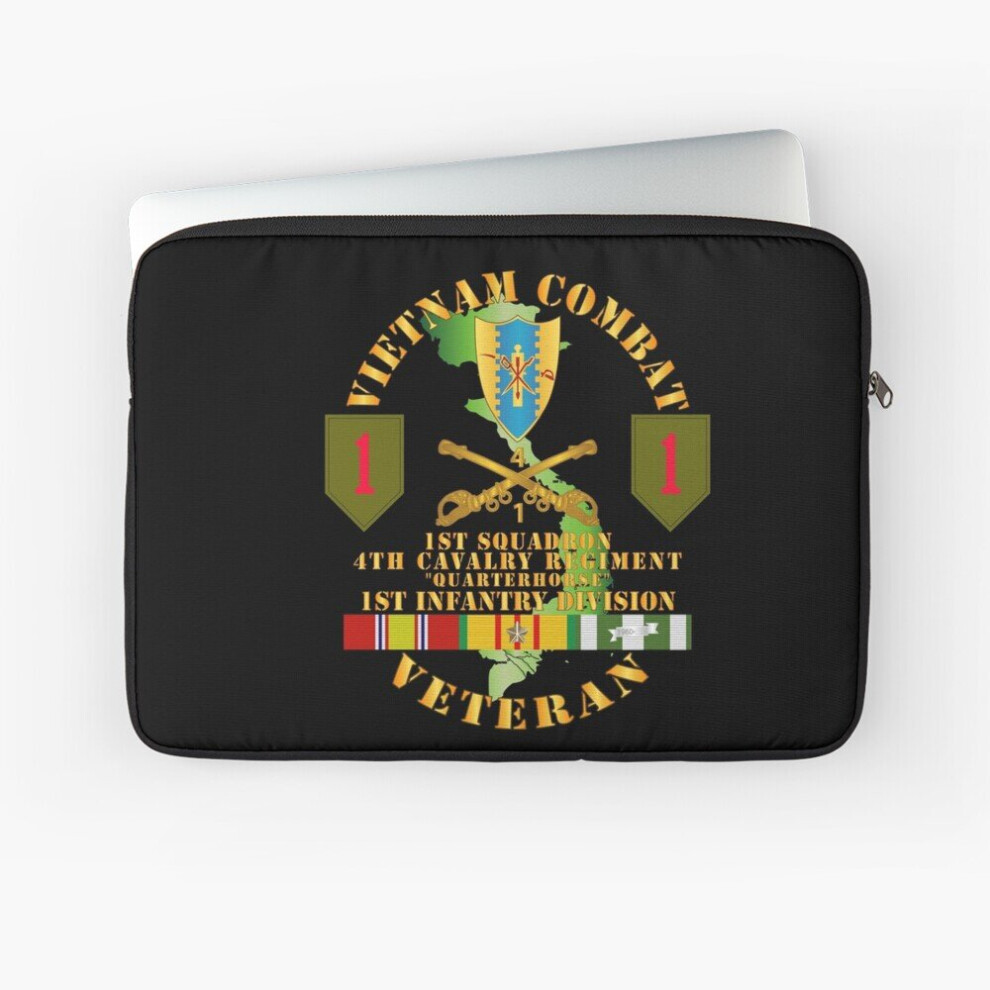 Laptop Sleeve Army - Vietnam Combat Infantry Vet - 1St Squadron 4Th Cav - 1St Inf Div Ssi 10 12 13 15 17 Inch Case Notebook Tablet Carrying Bag Cover 7802738450477