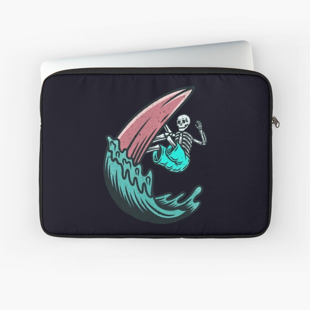 Laptop Sleeve Summer Skeleton Surfing The Waves On Surf Board 10 12 13 15 17 Inch Case Notebook Tablet Carrying Bag Cover 7802738424638