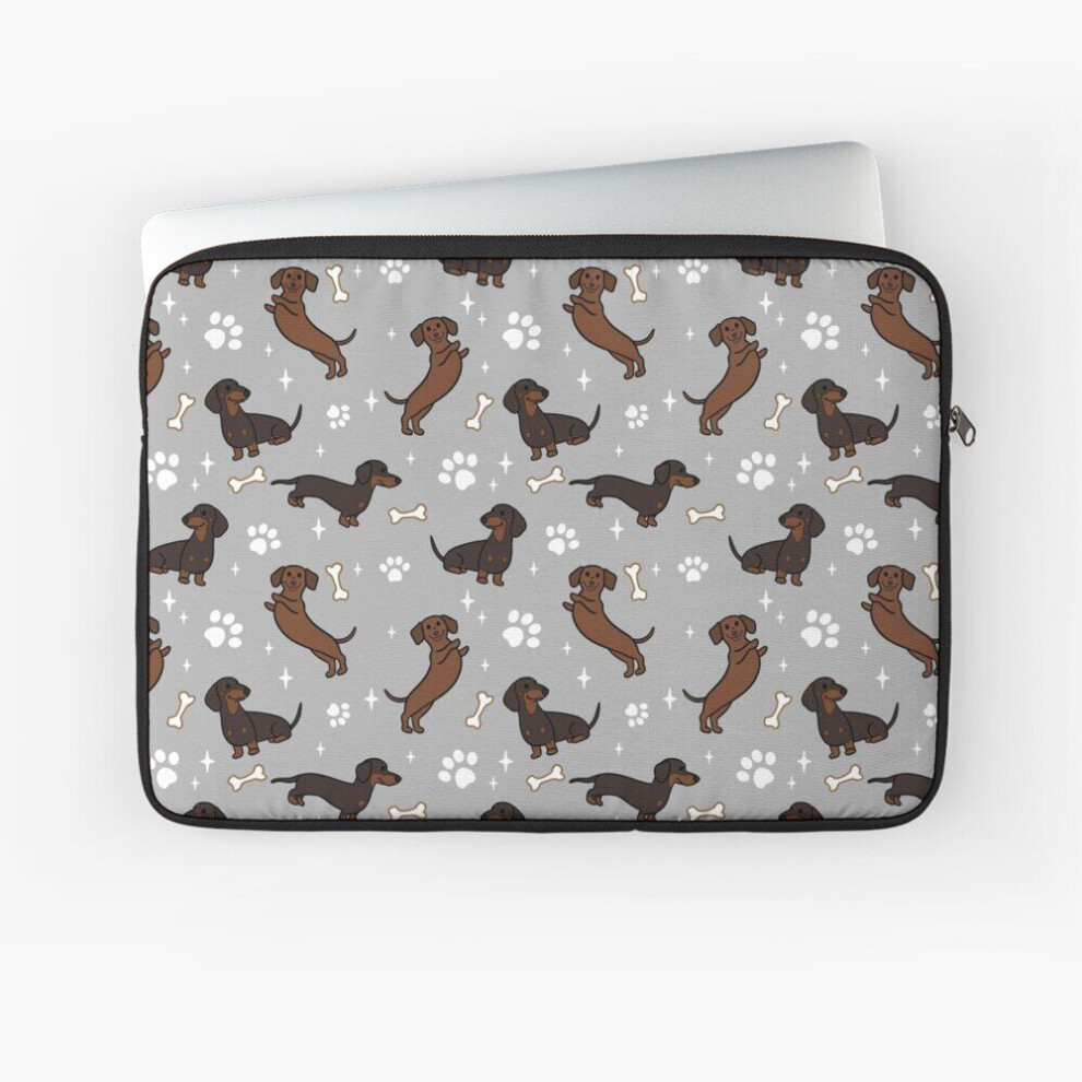 Laptop Sleeve Dachshunds In 10 12 13 15 17 Inch Case Notebook Tablet Carrying Bag Cover Gray 7802738513950