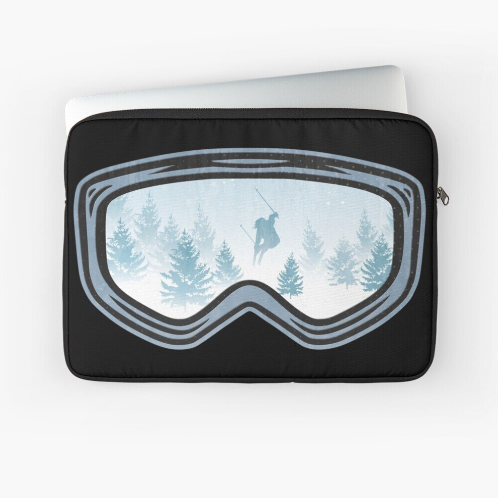 Laptop Sleeve Ski Goggles Skier Silhouette Snowy Forest 10 12 13 15 17 Inch Case Notebook Tablet Carrying Bag Cover 7802738483604
