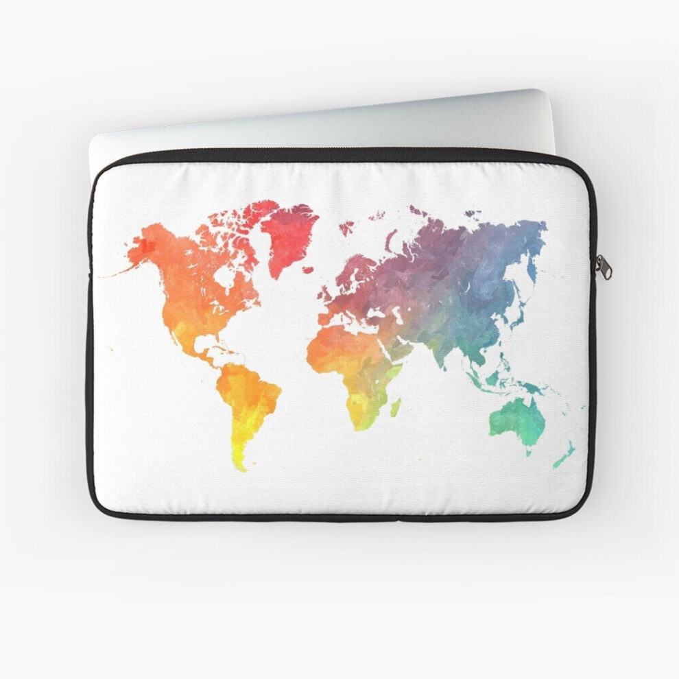 Laptop Sleeve Map Of The World Colored 10 12 13 15 17 Inch Case Notebook Tablet Carrying Bag Cover 7802738459869