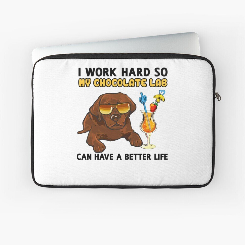 Laptop Sleeve Funny Chocolate Labrador Tshirt Chocolate Lab Lover Design 10 12 13 15 17 Inch Case Notebook Tablet Carrying Bag Cover 7802738511482