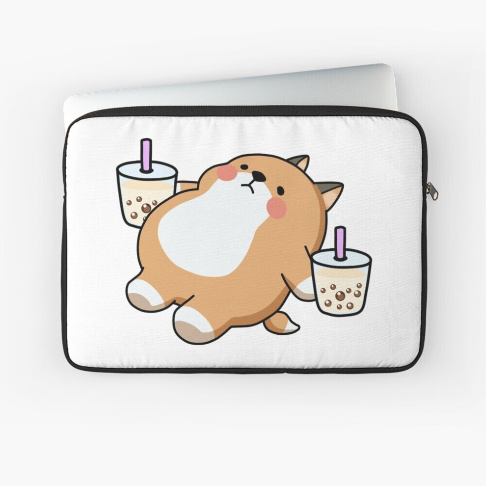 Laptop Sleeve Lazy Shiba Loves Boba! 10 12 13 15 17 Inch Case Notebook Tablet Carrying Bag Cover 7802738423334
