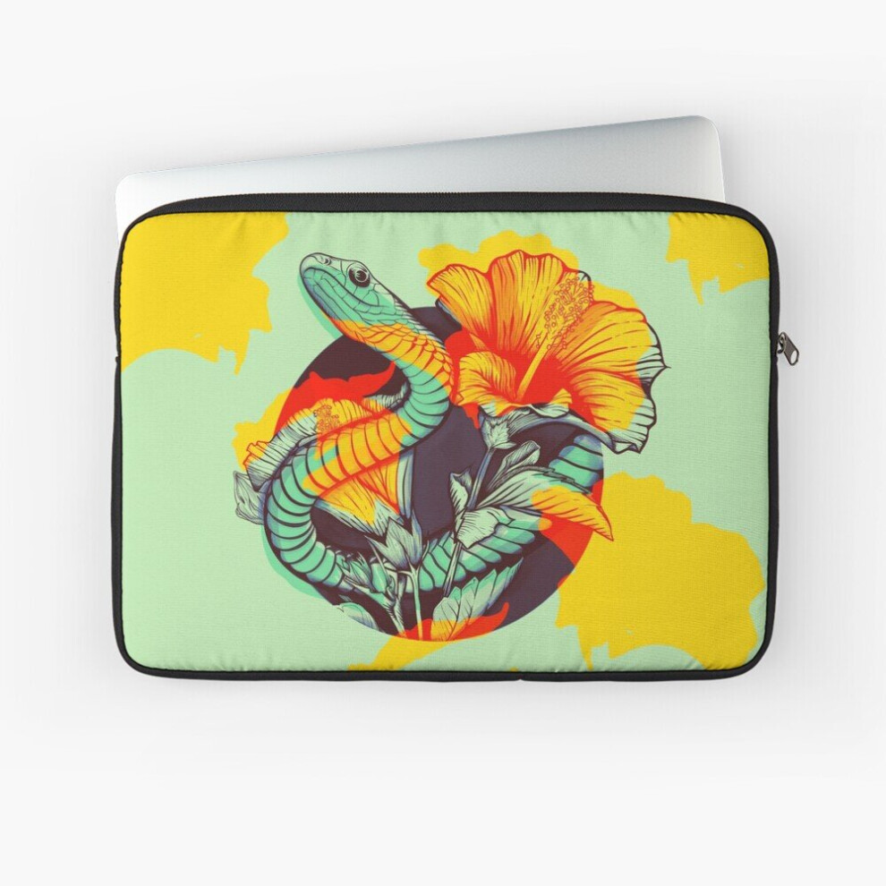 Laptop Sleeve Tropical Snake And Flowers 10 12 13 15 17 Inch Case Notebook Tablet Carrying Bag Cover 7802738516425