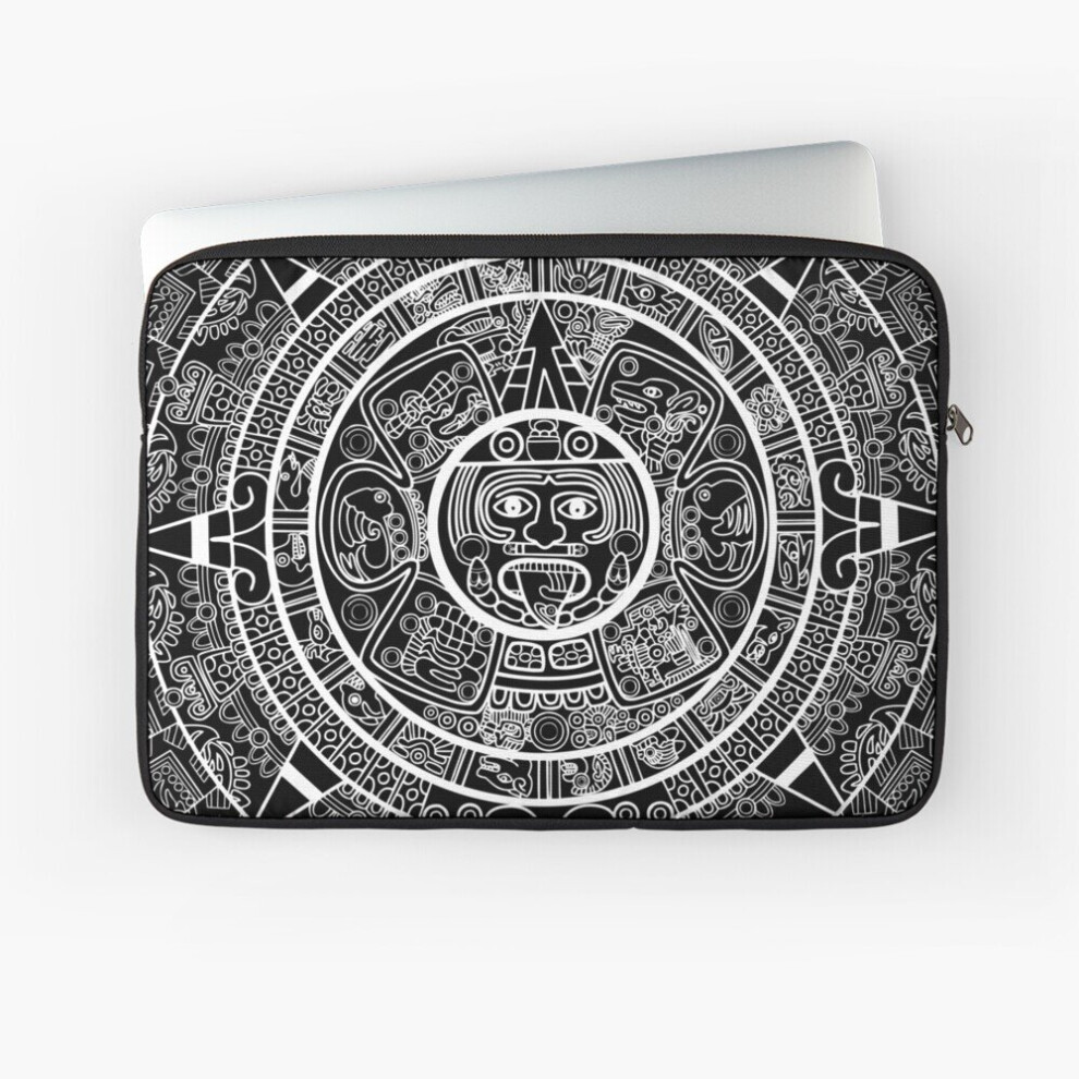 Laptop Sleeve Monochrome Mayan Aztec Calendar 10 12 13 15 17 Inch Case Notebook Tablet Carrying Bag Cover 7802738475272