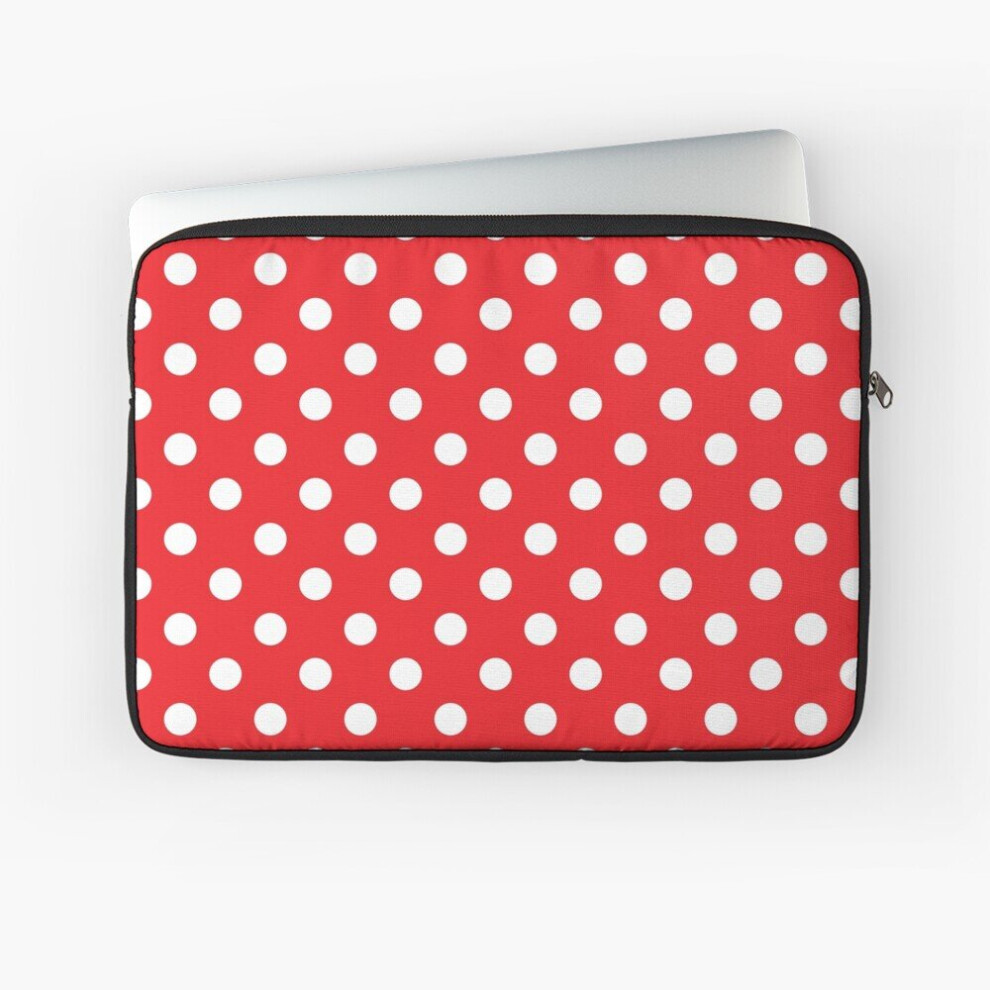 Laptop Sleeve Red White Polka Dot 10 12 13 15 17 Inch Case Notebook Tablet Carrying Bag Cover White,Red 7802738461954