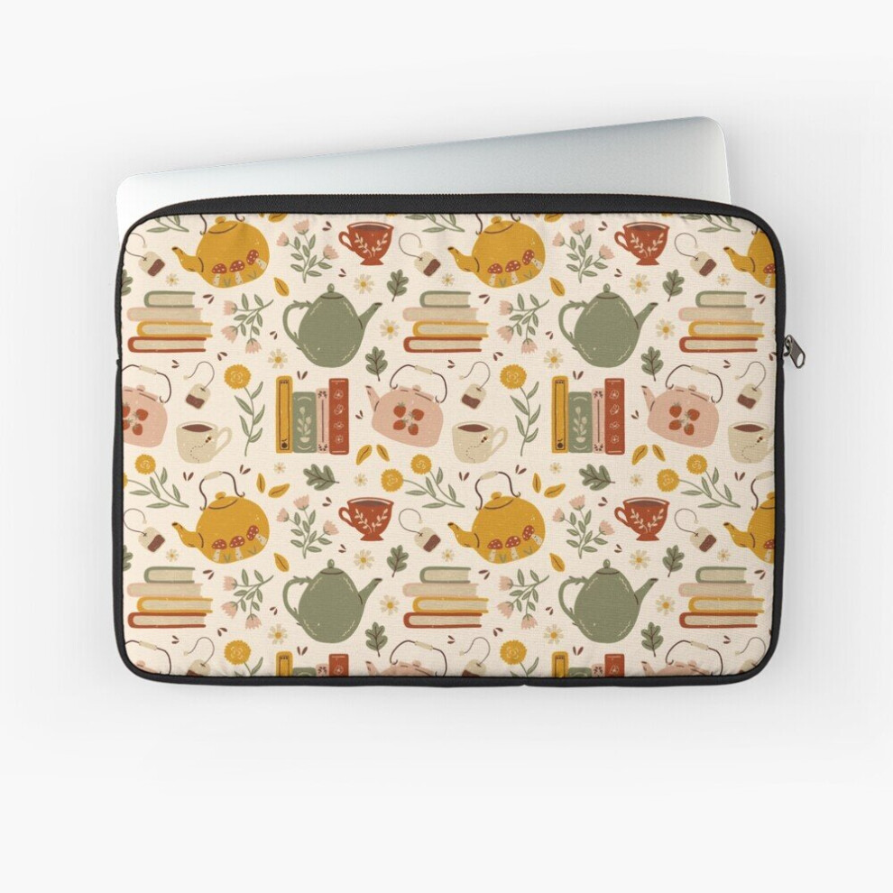 Laptop Sleeve Flowery Books And Tea 10 12 13 15 17 Inch Case Notebook Tablet Carrying Bag Cover 7802738413700