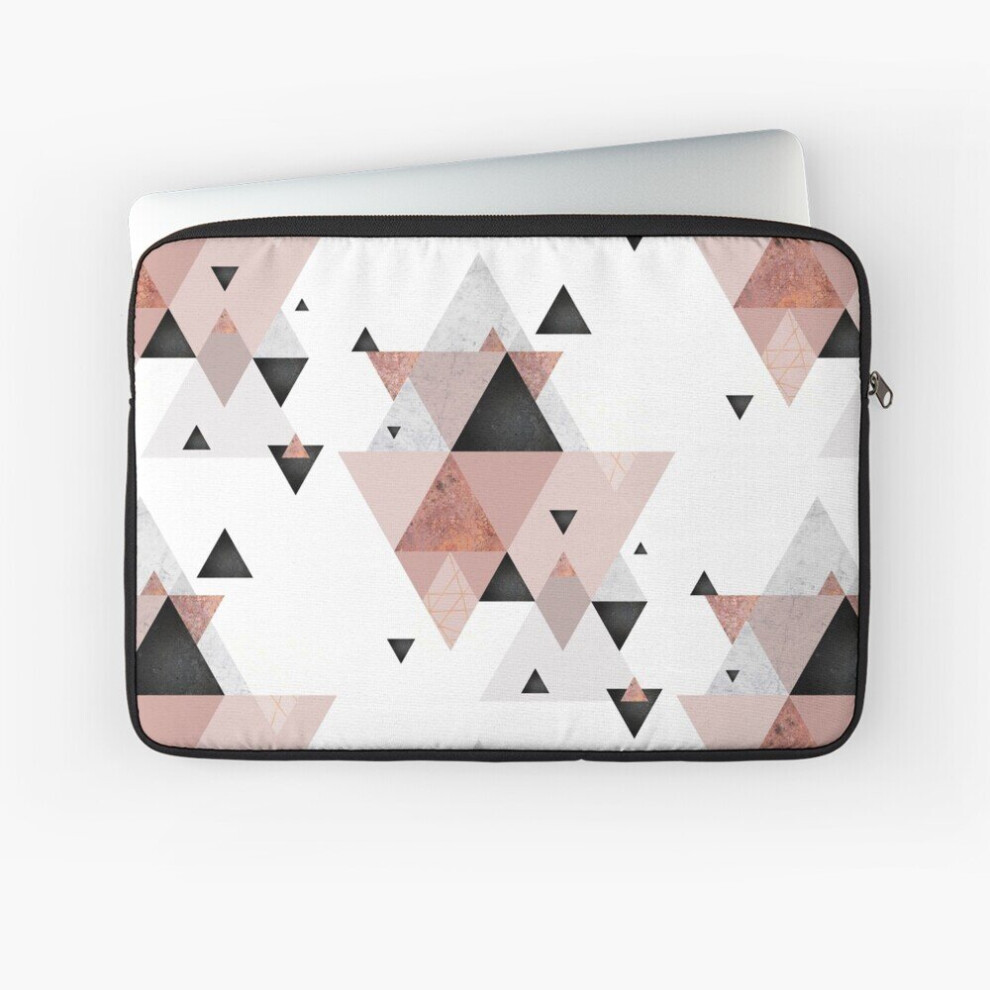 Laptop Sleeve Geometric Compilation In Rose And Blushk 10 12 13 15 17 Inch Case Notebook Tablet Carrying Bag Cover Gold 7802738466522