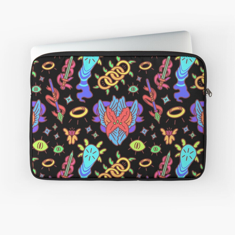 Laptop Sleeve Pastel Angel Pattern (Neon Bowling Alley Carpet Ver.) 10 12 13 15 17 Inch Case Notebook Tablet Carrying Bag Cover 7802738491296