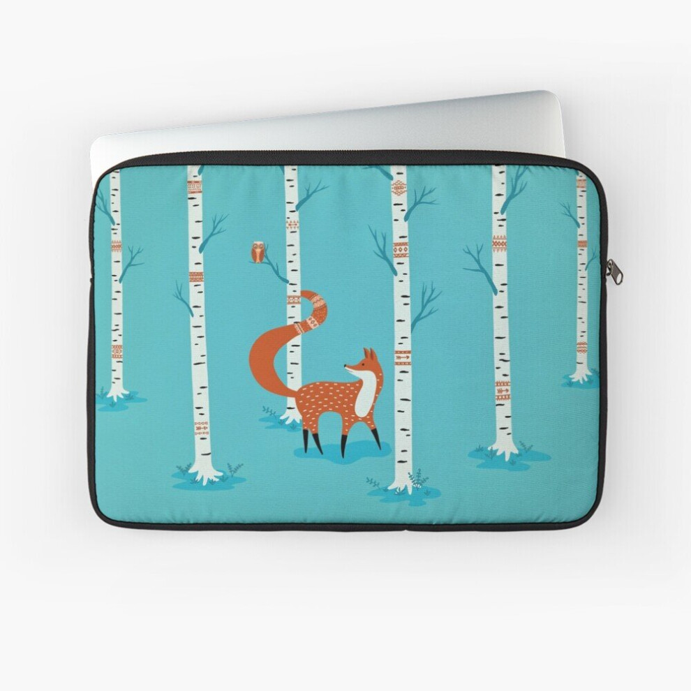Laptop Sleeve Fox - Owl - Birch Trees 10 12 13 15 17 Inch Case Notebook Tablet Carrying Bag Cover 7802738424843