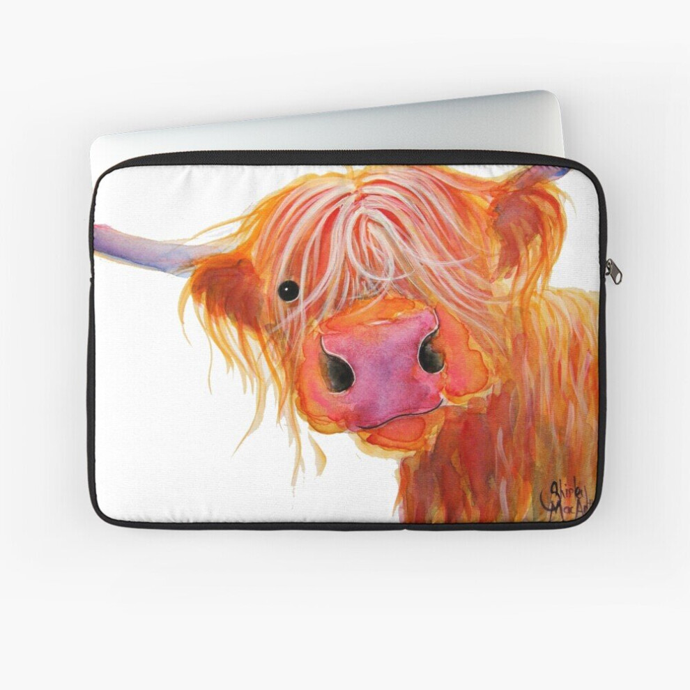 Laptop Sleeve Highland Cow Print 'Angus' 10 12 13 15 17 Inch Case Notebook Tablet Carrying Bag Cover 7802738417081