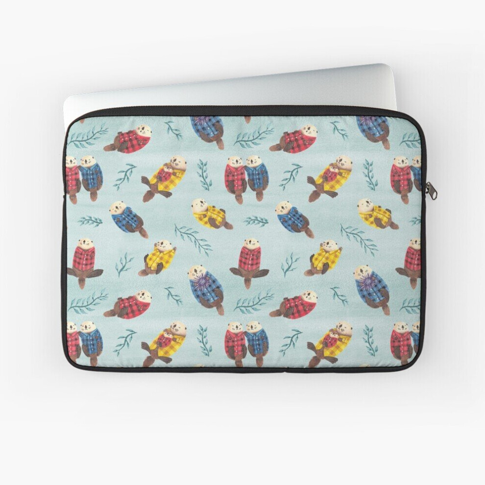 Laptop Sleeve Sea Otters Wearing Plaid 10 12 13 15 17 Inch Case Notebook Tablet Carrying Bag Cover 7802738432107