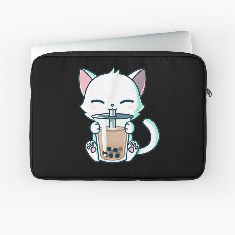 Laptop Sleeve Boba Cat Drinking Boba Kitten Kawaii Japanese Kitty 10 12 13 15 17 Inch Case Notebook Tablet Carrying Bag Cover 7802738477580