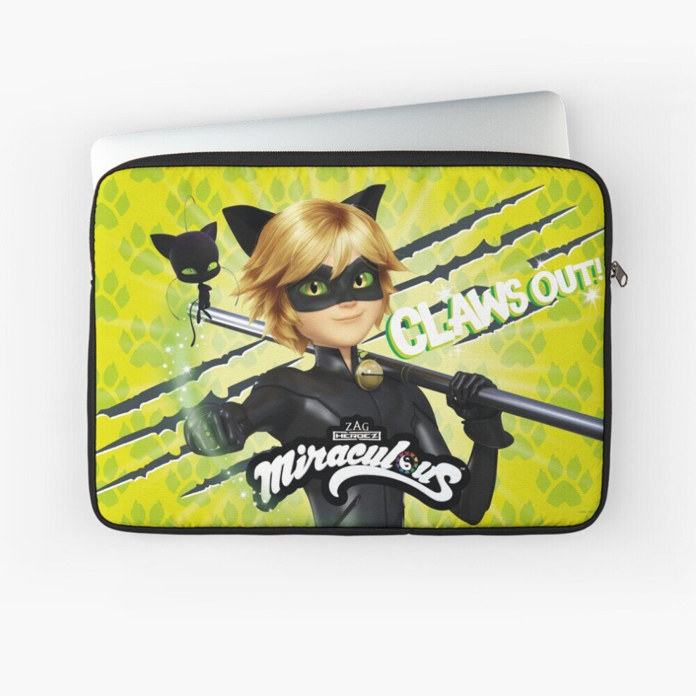 Laptop Sleeve Miraculous Ladybug - Character Focus Cat Noir Claws Out 10 12 13 15 17 Inch Case Notebook Tablet Carrying Bag Cover 7802738477054