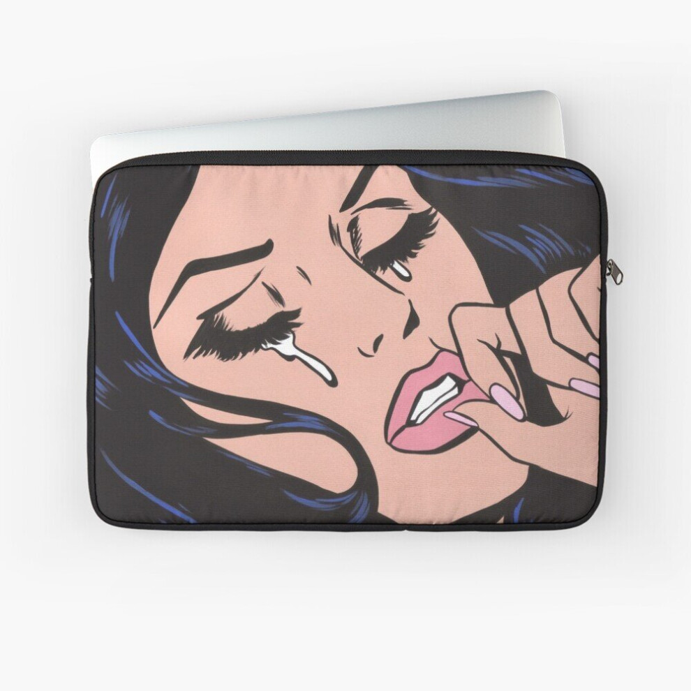 Laptop Sleeve Hair Crying Comic Girl 10 12 13 15 17 Inch Case Notebook Tablet Carrying Bag Cover Black 7802738424867