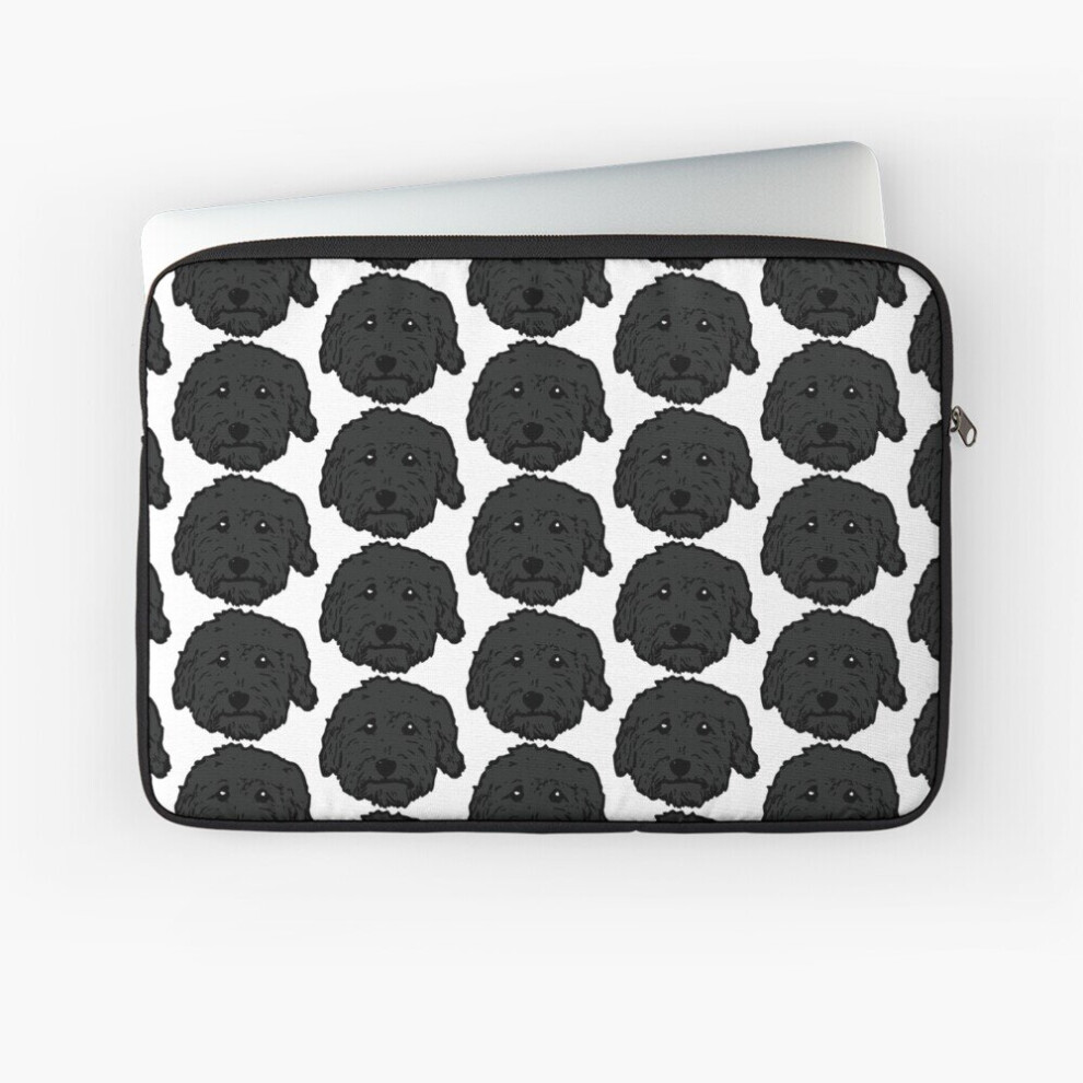 Laptop Sleeve Charcoal Poodle - Dark Gray Goldendoodle! Labradoodle! Adorable Doodle 10 12 13 15 17 Inch Case Notebook Tablet Carrying Bag Cover Black 7802738442892