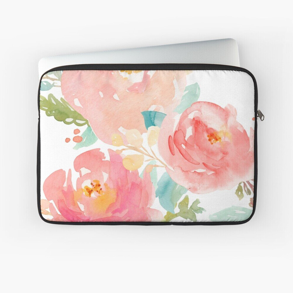 Laptop Sleeve Peonies Watercolor Bouquet 10 12 13 15 17 Inch Case Notebook Tablet Carrying Bag Cover 7802738487626