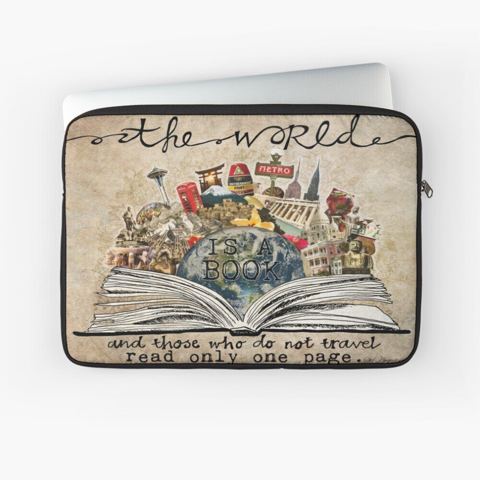 Laptop Sleeve The World Is A Book 10 12 13 15 17 Inch Case Notebook Tablet Carrying Bag Cover 7802738468342