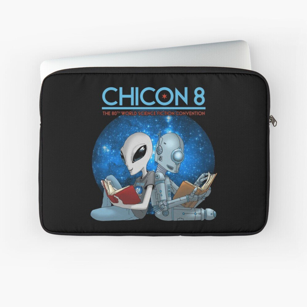 Laptop Sleeve Chicon 8: Alien And Robot Reading 10 12 13 15 17 Inch Case Notebook Tablet Carrying Bag Cover 7802738475487