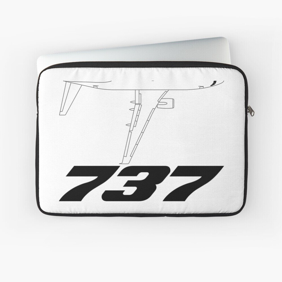 Laptop Sleeve Boeing 737 Silhouette Top View 10 12 13 15 17 Inch Case Notebook Tablet Carrying Bag Cover Black 7802738496550