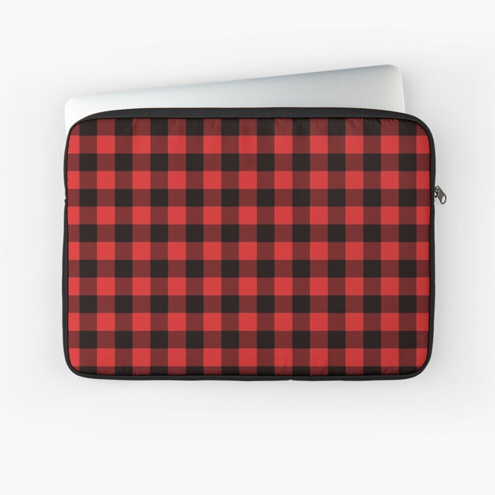 Laptop Sleeve Buffalo Check Red And Black Plaid 10 12 13 15 17 Inch Case Notebook Tablet Carrying Bag Cover Black,Red 7802738457797