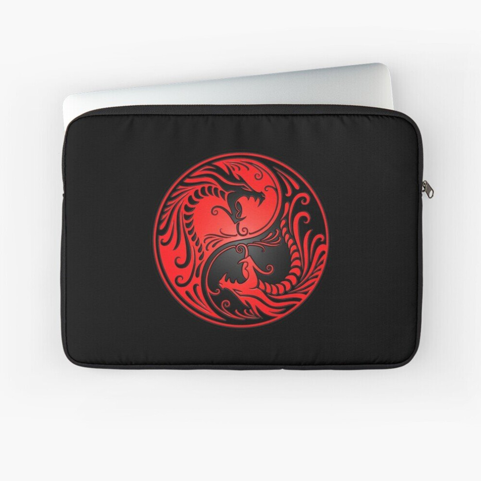 Laptop Sleeve Yin Yang Dragons Red And Black 10 12 13 15 17 Inch Case Notebook Tablet Carrying Bag Cover Black,Red 7802738480160