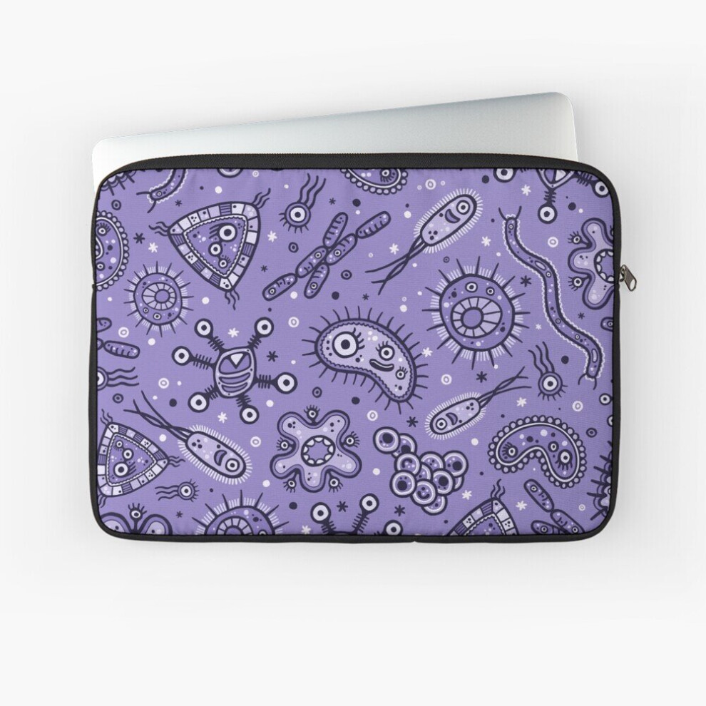 Laptop Sleeve Cartoon Microbes - 10 12 13 15 17 Inch Case Notebook Tablet Carrying Bag Cover Purple 7802738430004