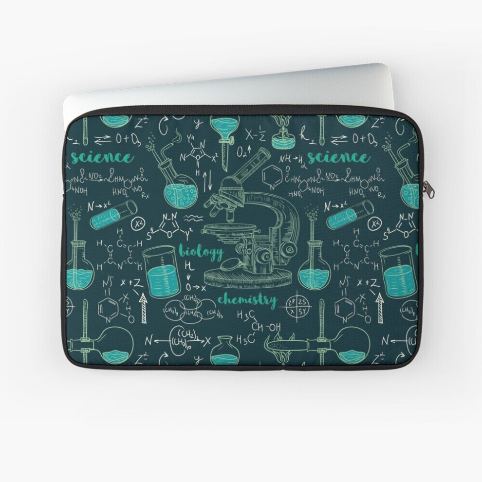 Laptop Sleeve Vintage Seamless Pattern Old Chemistry Laboratory With Microscope 10 12 13 15 17 Inch Case Notebook Tablet Carrying Bag Cover 7802738472929