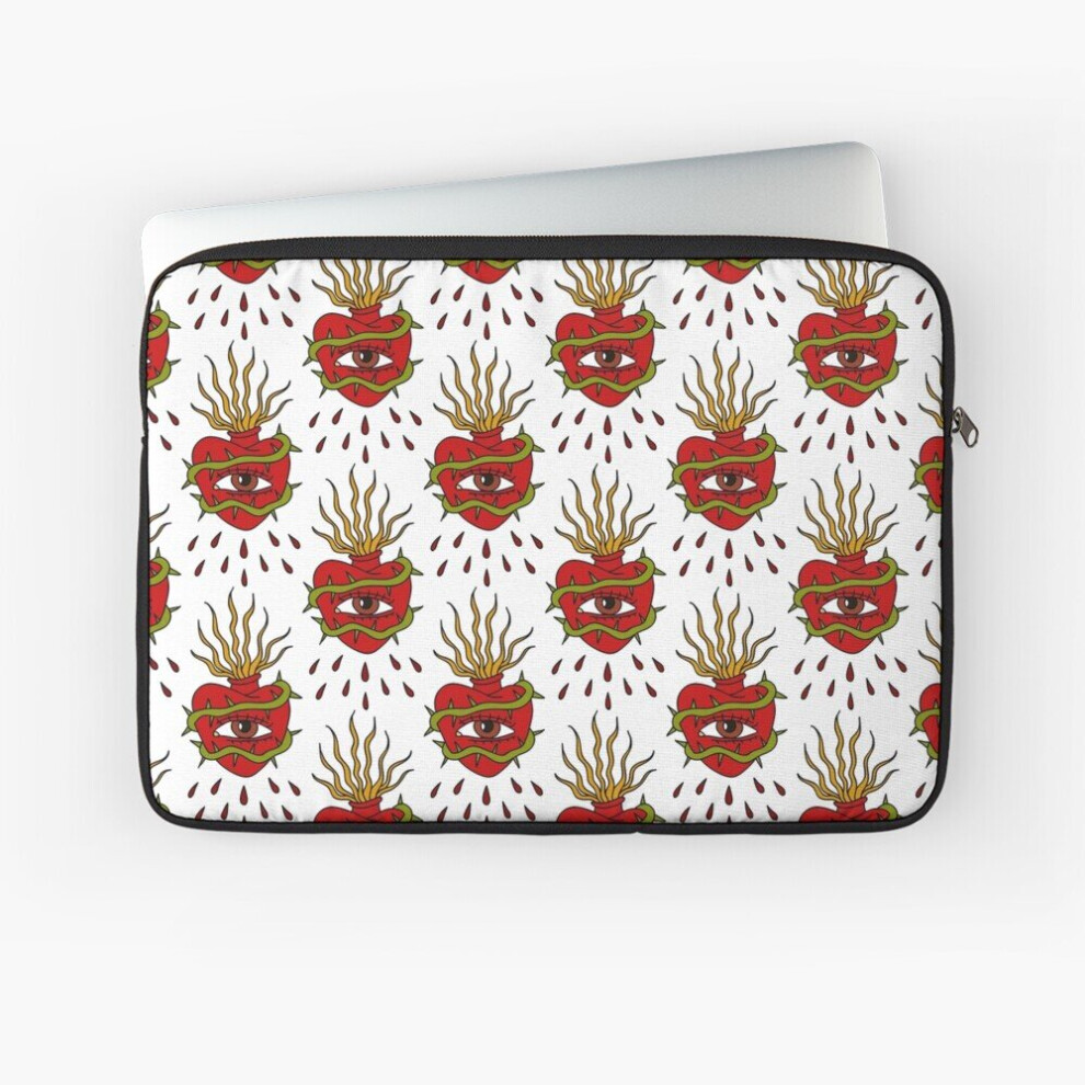 Laptop Sleeve Sacred Heart Illustration Traditional Tattoo Flash 10 12 13 15 17 Inch Case Notebook Tablet Carrying Bag Cover 7802738465761