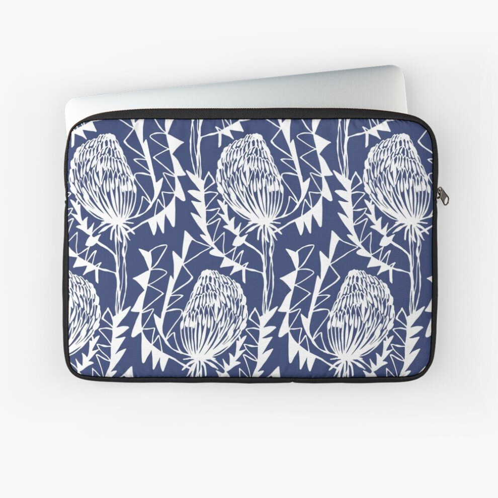 Laptop Sleeve Banksia Blue And White 10 12 13 15 17 Inch Case Notebook Tablet Carrying Bag Cover Blue,White 7802738490077