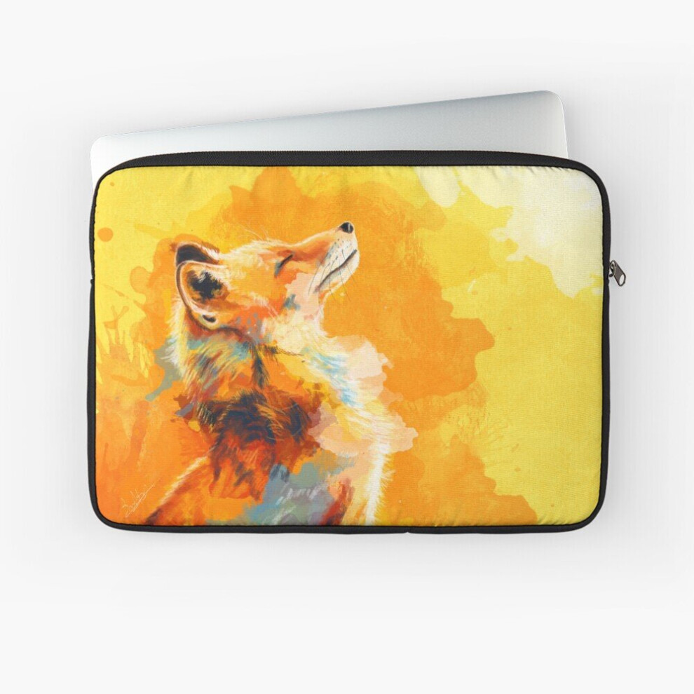 Laptop Sleeve Blissful - Fox Illustration, Animal Portrait, Inspirational 10 12 13 15 17 Inch Case Notebook Tablet Carrying Bag Cover Light 7802738473681