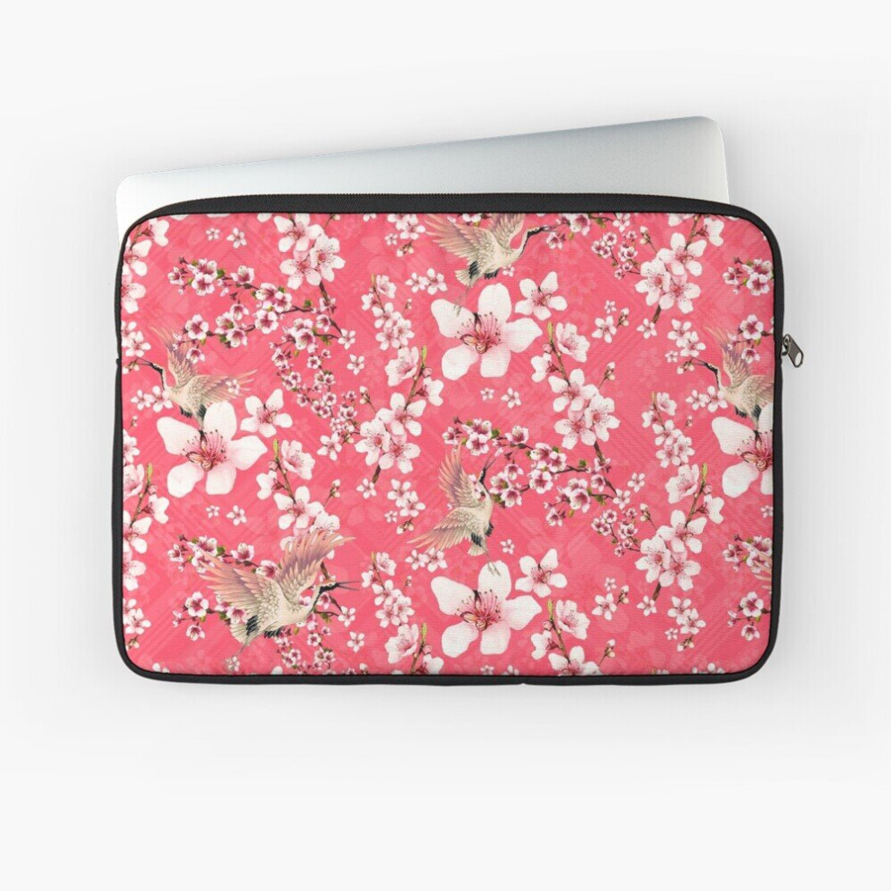 Laptop Sleeve Chinoiserie Oriental Cherry Blossom And Cranes 10 12 13 15 17 Inch Case Notebook Tablet Carrying Bag Cover 7802738518061