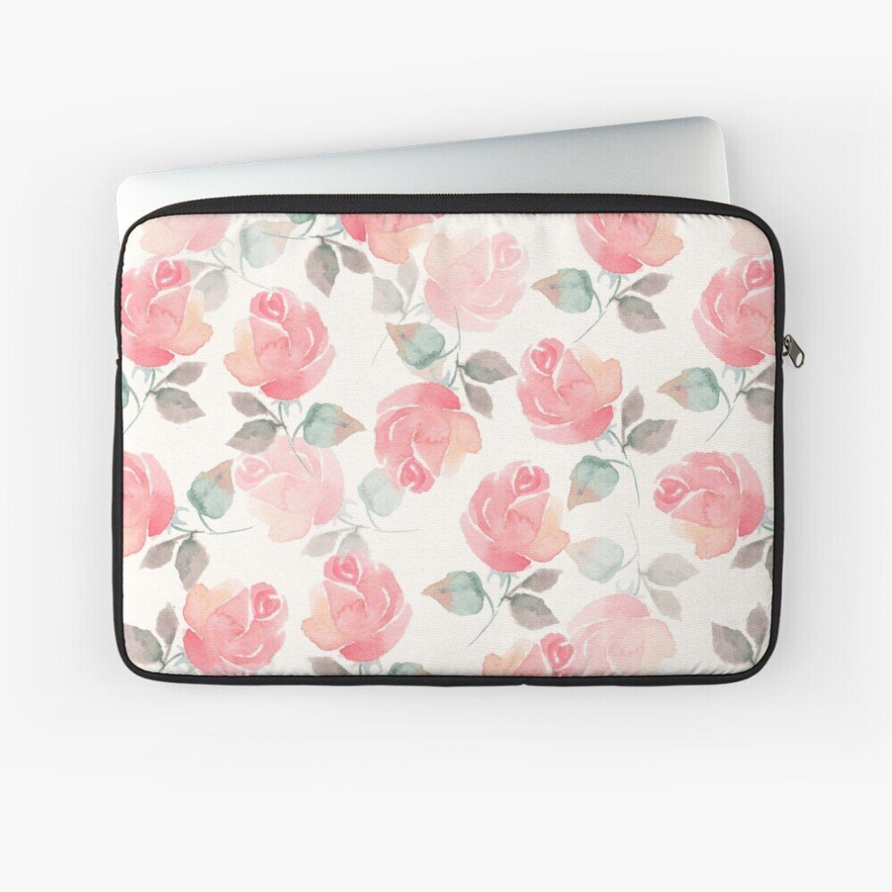 Laptop Sleeve Beautiful Delicate Roses. Seamless Watercolor Pattern 10 12 13 15 17 Inch Case Notebook Tablet Carrying Bag Cover 7802738432770