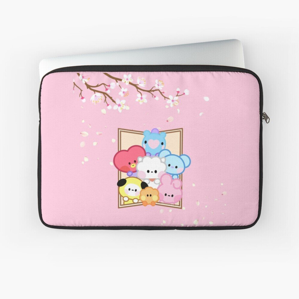 Laptop Sleeve Bts Army Ot7 Bt21 Minini Characters In Spring Day 10 12 13 15 17 Inch Case Notebook Tablet Carrying Bag Cover 7802738487329