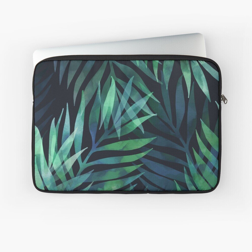 Laptop Sleeve Dark Palms Leaves Pattern 10 12 13 15 17 Inch Case Notebook Tablet Carrying Bag Cover Green 7802738415117