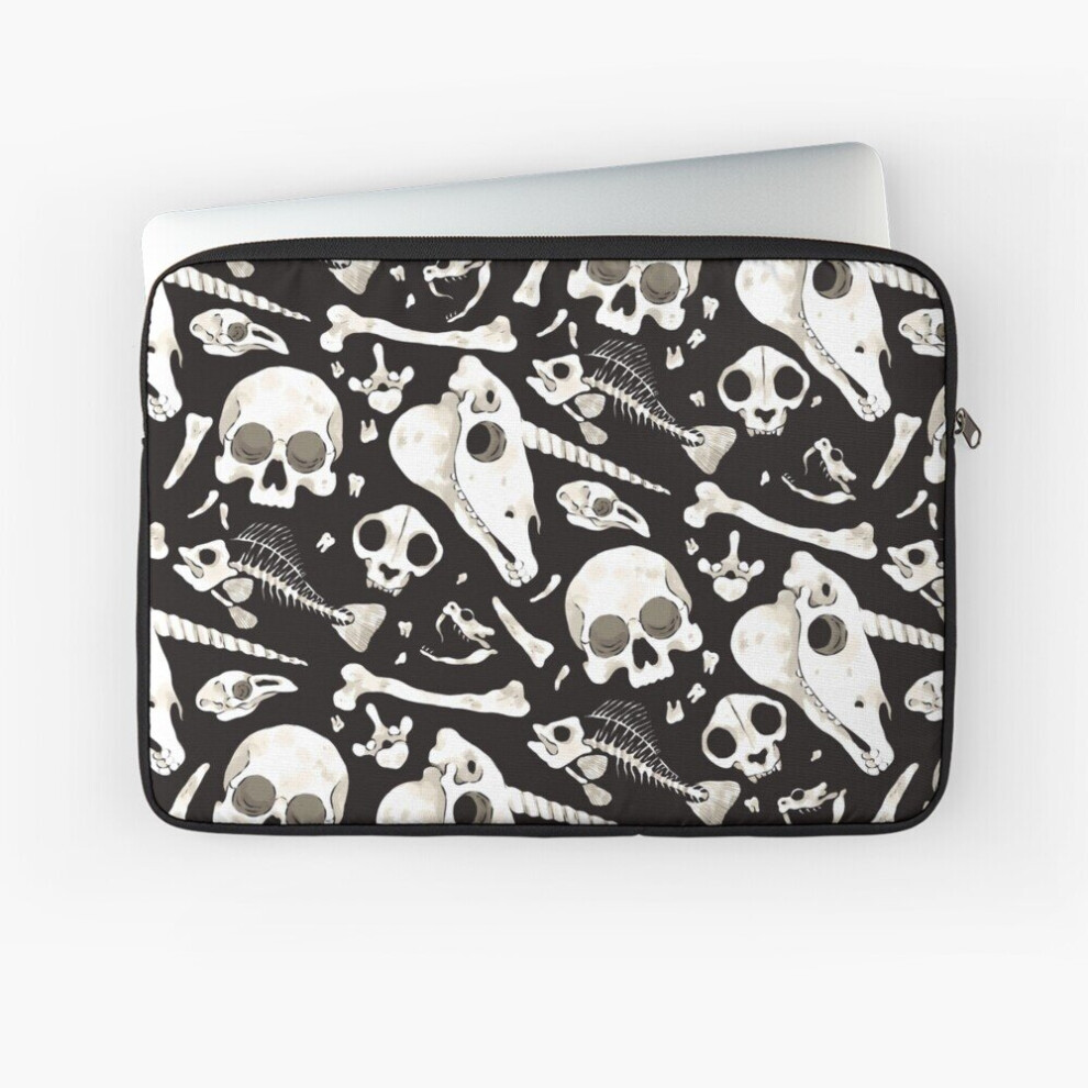 Laptop Sleeve Skulls And Bones - Wunderkammer 10 12 13 15 17 Inch Case Notebook Tablet Carrying Bag Cover Black 7802738436532