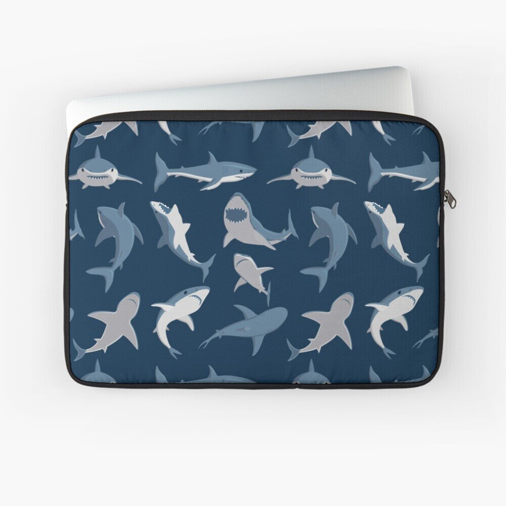 Laptop Sleeve Blue Shark Pattern Camo Camouflage 10 12 13 15 17 Inch Case Notebook Tablet Carrying Bag Cover