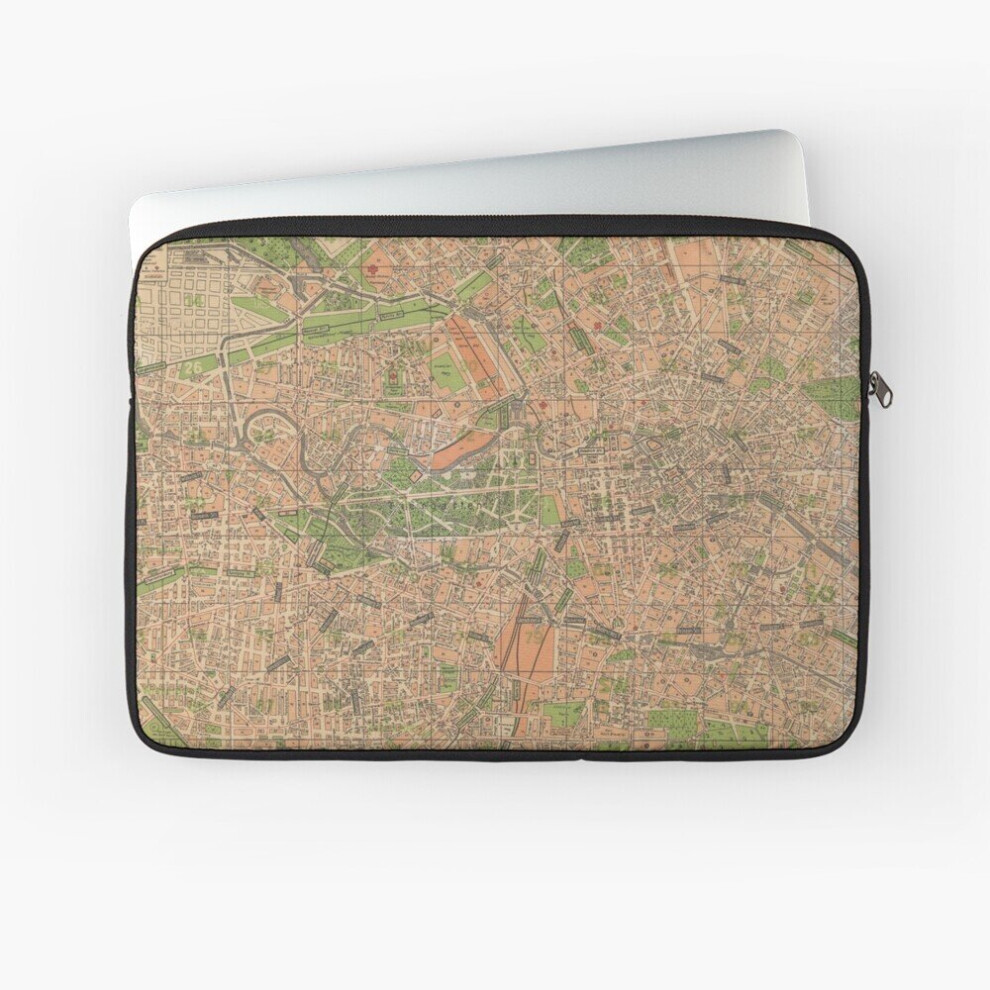 Laptop Sleeve Vintage Map Of Berlin Germany (1921) 10 12 13 15 17 Inch Case Notebook Tablet Carrying Bag Cover 7802738444179
