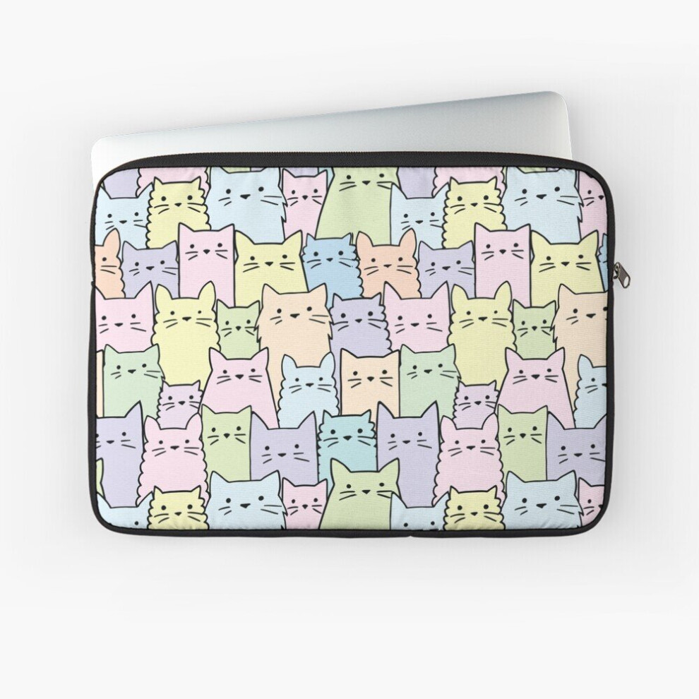 Laptop Sleeve Silent Cats Pastel 10 12 13 15 17 Inch Case Notebook Tablet Carrying Bag Cover 7802738418323
