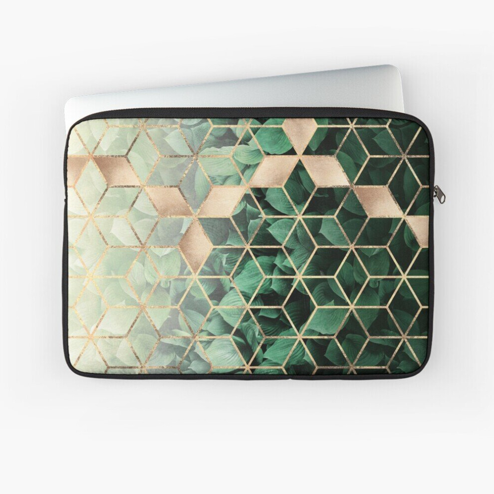 Laptop Sleeve Leaves And Cubes 10 12 13 15 17 Inch Case Notebook Tablet Carrying Bag Cover 7802738437263