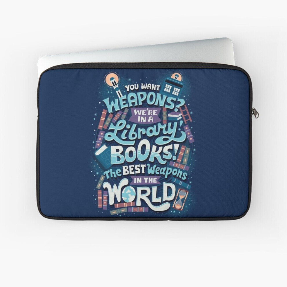 Laptop Sleeve Books Are The Best Weapons 10 12 13 15 17 Inch Case Notebook Tablet Carrying Bag Cover 7802738481907